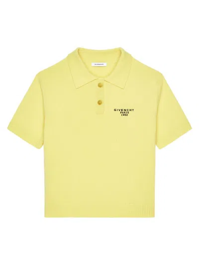 Givenchy Women's Polo In Wool And Cashmere With Paris 1952 In Yellow