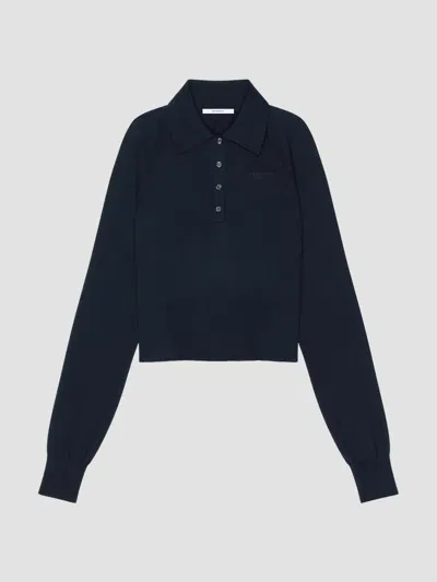 Givenchy Polo In Cotton And Silk In Blue