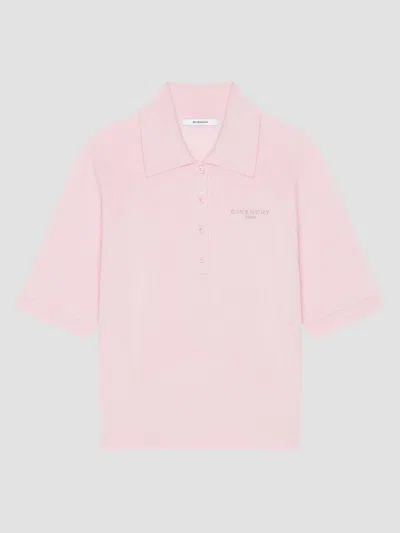 Givenchy Polo In Cotton And Silk In Pink