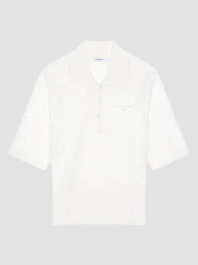 Givenchy Women's Polo Sweater In Cotton And Silk In White