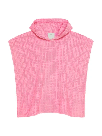 Givenchy Poncho In 4g Cotton Towelling Jacquard In Old Pink