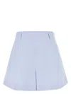 Givenchy Light Blue Embroidered Cotton Shorts In Blue