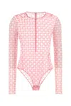 Givenchy Monogram 72 Mesh Fitted Bodysuit In Pink