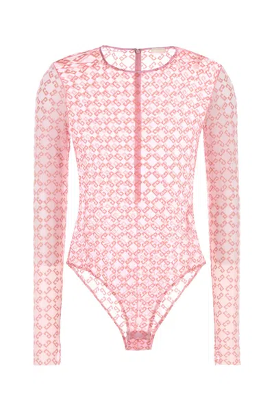 Givenchy Women Printed Stretch Tulle Bodysuit In Multicolor