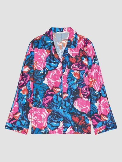 Givenchy Women's Pyjama Shirt In Silk With Floral Print In Multi