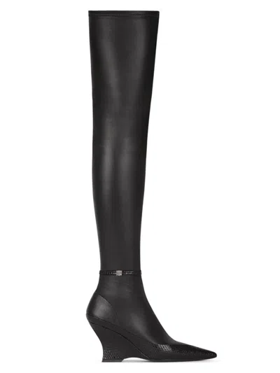 Givenchy Raven Over-the-knee Boots In Leather And Ayers In Black