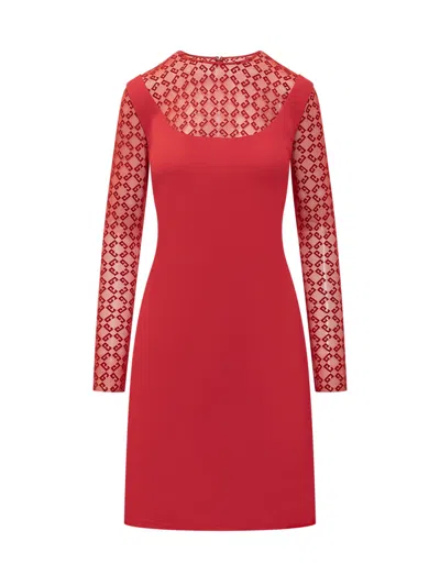 Givenchy Red Logo Crew Neck Mini Dress