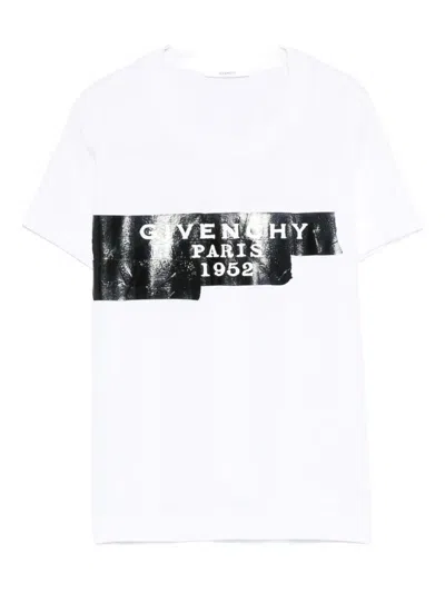 Givenchy Cotton T-shirt With Tape Print Clothing In White