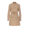 Givenchy Taupe Safari Dress In Poplin In Beige