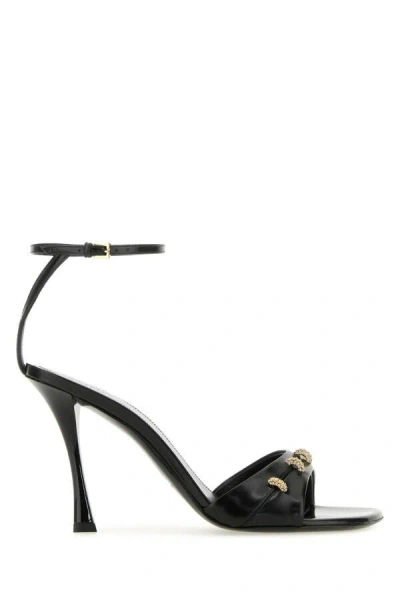 GIVENCHY GIVENCHY WOMEN BLACK LEATHER STITCH SANDALS
