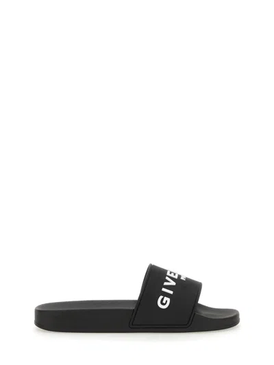Givenchy Women Sandalo Slide Con Logo In Black