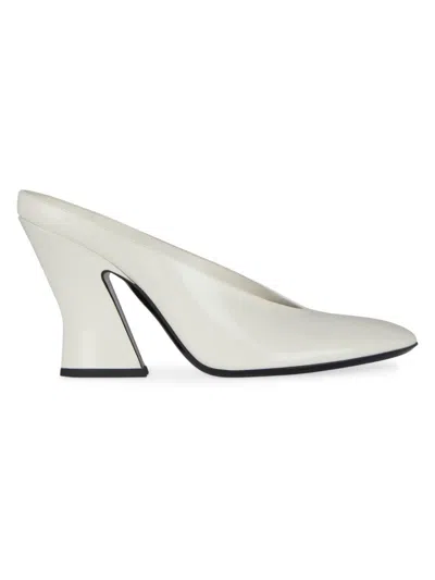 Givenchy Women's Sculpted Heeled Mules In Patent Leather In Gray