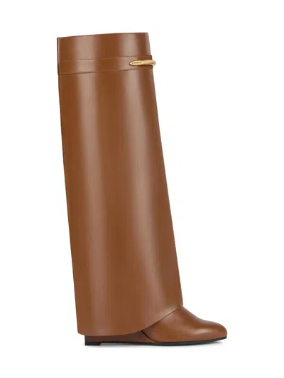 Givenchy Women's Shark Boots In Leather In Brown