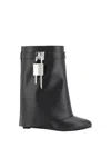 Givenchy Shark Lock 90 Leather Ankle Boots Shoes In Black