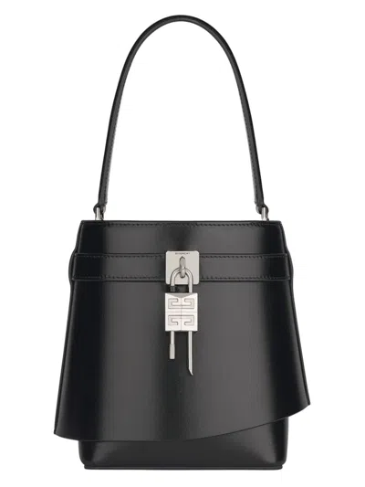 Givenchy Women's Shark Lock Bucket Bag In Box Leather In Black
