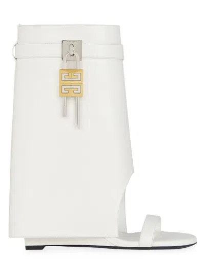 GIVENCHY WOMEN'S SHARK LOCK SANDAL ANKLE BOOTS IN LEATHER