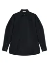 Givenchy Cotton Turned Up-sleeve Cocoon Shirt In Black