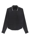 GIVENCHY WOMEN'S SHIRT IN SATIN SILK WITH EMBROIDERED PEARLS