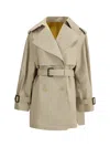 Givenchy Womens Beige Mustard Belted Notch-lapels Cotton Trench Coat In Neutral