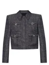Givenchy 4-pocket Linen-blend Jacket In Denimblue