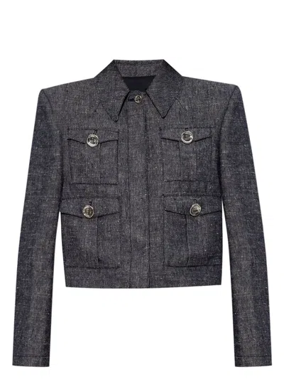 GIVENCHY WOMEN'S SHORT DENIM JACKET WITH 4 POCKETS