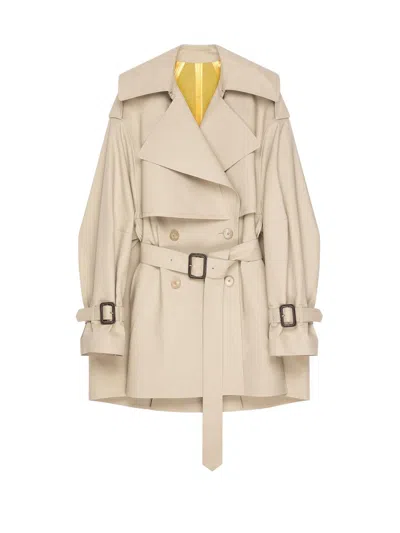 Givenchy Women's Short Trench Coat In Cotton In Brown