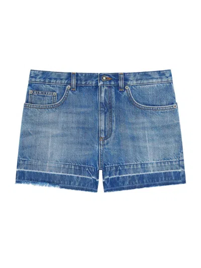 Givenchy Women's Shorts In Medium Blue Denim
