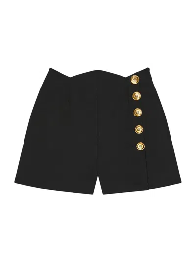 Givenchy Women's Shorts In Wool And Mohair With Buttons In Black