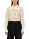 Givenchy Women's Silk Shirt With Lavalliu00c9re Collar In White
