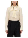 Givenchy Women's Silk Shirt With Lavalliu00c9re Collar In White