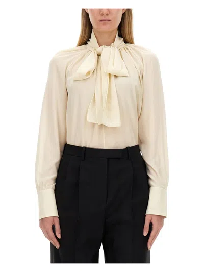 GIVENCHY WOMEN'S SILK SHIRT WITH LAVALLIU00C9RE COLLAR