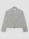 Givenchy Cropped Single-breasted Blazer In Gray