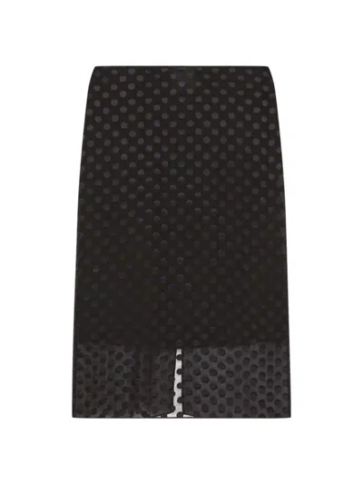 Givenchy Women's Skirt In Polka Dots Devore Satin In Black