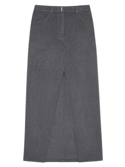 GIVENCHY WOMEN'S SKIRT IN WOOL AND CASHMERE WITH SLIT