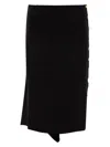Givenchy Asymmetric Midi Skirt In Black