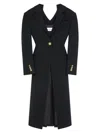 Givenchy Slashed Coat In Wool In Black