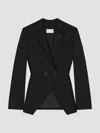 Givenchy Slashed Double-breasted Jacket In Wool And Mohair In Black