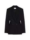 Givenchy Double-breasted Slashed Jacket In Wool In Black