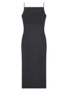 Givenchy Womens Square-neck Sleeveless Crepe-cady Midi Dress Black In Black