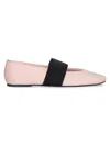 Givenchy Women's Sliced Square Ballerina Flats In Satin In Pink