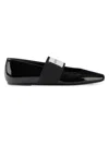 Givenchy Sliced Square Ballerinas In Patent Leather In Black