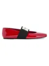 Givenchy Red Leather Ballet Flats In Red
