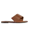 Givenchy Sliced Square Flat Sandals In Leather In Brown