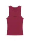 Givenchy Women's Slim Fit Tank Top In Cotton With Paris Print In Burgundy