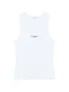 Givenchy White Sleeveless Top With Logo Lettering On The Front In Cotton Stretch Woman In White