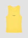 Givenchy Women's Slim Fit Tank Top In Cotton With Paris Print In Yellow