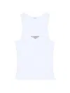 Givenchy White Sleeveless Top With Logo Lettering On The Front In Cotton Stretch Woman In White