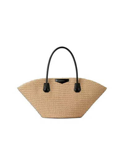 Givenchy Women's Small Antigona Basket Tote Bag In Raffia In Brown
