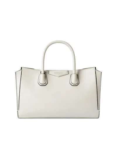 Givenchy Small Antigona Catchall Leather Tote Bag In White