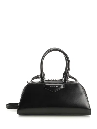 Givenchy Antigona East-west Small Leather Top Handle Bag In Black